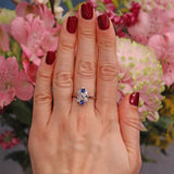 Ellibelle Jewellery Edwardian Sapphire & Diamond 18ct White Gold Ring