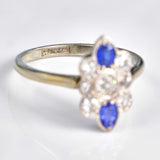 Ellibelle Jewellery Edwardian Sapphire & Diamond 18ct White Gold Ring