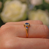 Ellibelle Jewellery EDWARDIAN SAPPHIRE & DIAMOND CLUSTER RING