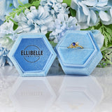Ellibelle Jewellery Edwardian Sapphire & Diamond Crossover Trilogy Ring