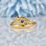 Ellibelle Jewellery Edwardian Sapphire & Diamond Crossover Trilogy Ring