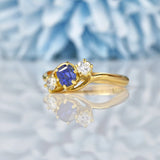 Ellibelle Jewellery Edwardian Sapphire & Diamond Crossover Trilogy Ring