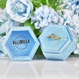 Ellibelle Jewellery Edwardian Style Ceylon Sapphire & Diamond Three Stone Ring