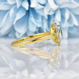 Ellibelle Jewellery Edwardian Style Emerald & Diamond Gold Cluster Ring