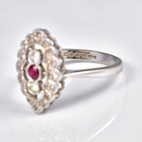 Ellibelle Jewellery Edwardian Style Ruby & Diamond White Gold Ring