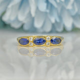 EDWARDIAN STYLE SAPPHIRE & DIAMOND 18CT GOLD RING