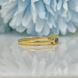 EDWARDIAN STYLE SAPPHIRE & DIAMOND 18CT GOLD RING