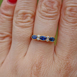 EDWARDIAN STYLE SAPPHIRE & DIAMOND 18CT GOLD RING