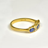 EDWARDIAN STYLE SAPPHIRE & DIAMOND 18CT GOLD RING