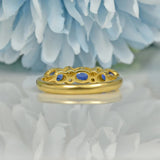 EDWARDIAN STYLE SAPPHIRE & DIAMOND 18CT GOLD RING