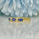 EDWARDIAN STYLE SAPPHIRE & DIAMOND 18CT GOLD RING