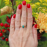 Ellibelle Jewellery EDWARDIAN TURQUOISE 15CT GOLD SOLITAIRE RING