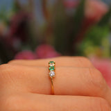Ellibelle Jewellery Emerald & Diamond 18ct Gold Five Stone Ring