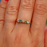 Ellibelle Jewellery Emerald & Diamond 18ct Gold Five Stone Ring