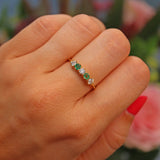 Ellibelle Jewellery Emerald & Diamond 18ct Gold Five Stone Ring