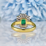 Ellibelle Jewellery Emerald & Diamond 18ct Yellow Gold Cluster Ring