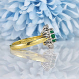 Ellibelle Jewellery Emerald & Diamond 18ct Yellow Gold Cluster Ring