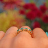 Ellibelle Jewellery Emerald & Diamond 9ct Gold Half Eternity Ring