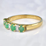 Ellibelle Jewellery Emerald & Diamond 9ct Gold Half Eternity Ring