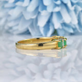 Ellibelle Jewellery Emerald & Diamond 9ct Gold Half Eternity Ring