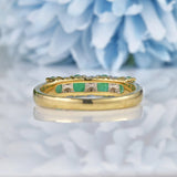 Ellibelle Jewellery Emerald & Diamond 9ct Gold Half Eternity Ring
