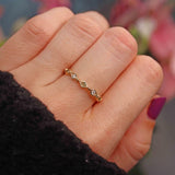 Ellibelle Jewellery Emerald & Diamond 9ct Gold Stacking Band Ring