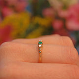 Ellibelle Jewellery Emerald & Diamond 9ct Gold Trilogy Ring