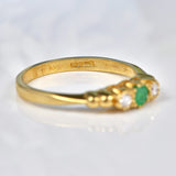 Ellibelle Jewellery Emerald & Diamond 9ct Gold Trilogy Ring