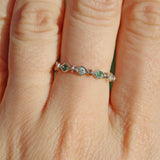 Ellibelle Jewellery Emerald & Diamond 9ct White Gold Stacking Band Ring