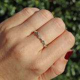 Ellibelle Jewellery Emerald & Diamond 9ct White Gold Stacking Band Ring