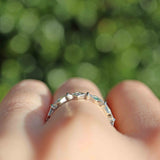 Ellibelle Jewellery Emerald & Diamond 9ct White Gold Stacking Band Ring
