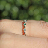 Ellibelle Jewellery Emerald & Diamond 9ct White Gold Stacking Band Ring
