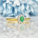Ellibelle Jewellery EMERALD & DIAMOND CLUSTER RING