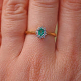 Ellibelle Jewellery EMERALD & DIAMOND CLUSTER RING