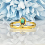 Ellibelle Jewellery EMERALD & DIAMOND CLUSTER RING