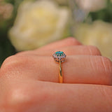 Ellibelle Jewellery EMERALD & DIAMOND CLUSTER RING