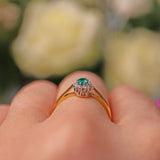 Ellibelle Jewellery EMERALD & DIAMOND CLUSTER RING
