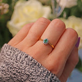 Ellibelle Jewellery EMERALD & DIAMOND CLUSTER RING