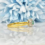 Ellibelle Jewellery EMERALD & DIAMOND CLUSTER RING