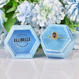 Ellibelle Jewellery French Natural Blue Sapphire & Diamond Gold Oval Cluster Ring