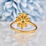 Ellibelle Jewellery French Natural Blue Sapphire & Diamond Gold Oval Cluster Ring