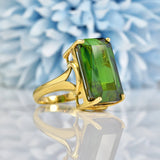 Ellibelle Jewellery Green Tourmaline 18ct Gold Dress Ring (13.60ct)