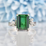 Ellibelle Jewellery Green Tourmaline 18ct White Gold Solitaire Ring