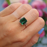 Ellibelle Jewellery Green Tourmaline 18ct White Gold Solitaire Ring