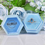 Ellibelle Jewellery London Blue Topaz & Diamond Pear Shaped Cluster Ring