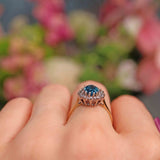 Ellibelle Jewellery London Blue Topaz & Diamond Pear Shaped Cluster Ring