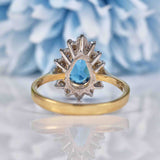 Ellibelle Jewellery London Blue Topaz & Diamond Pear Shaped Cluster Ring