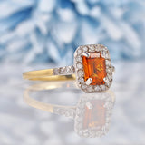 Ellibelle Jewellery Madeira Citrine & Diamond 9ct Gold Cluster Ring