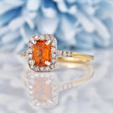Ellibelle Jewellery Madeira Citrine & Diamond 9ct Gold Cluster Ring