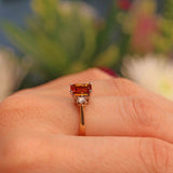 Ellibelle Jewellery Madeira Citrine & Diamond 9ct Gold Three Stone Ring